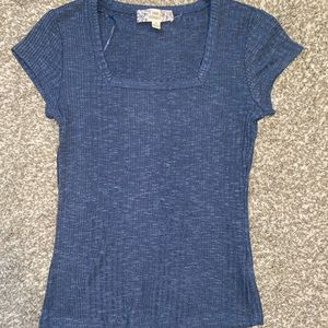Blue square neck shirt